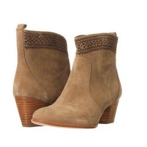 Aerin Suede Ankle Boots, Leather Lining and Sole & Stacked Wooden Heel